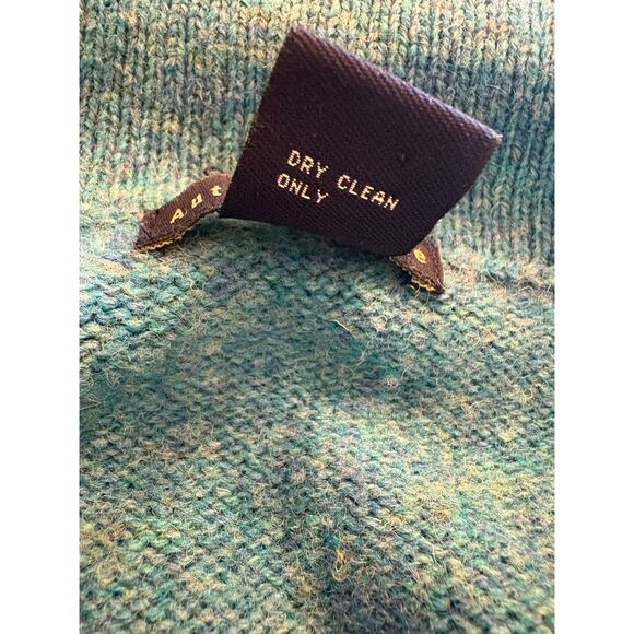 ANTHROPOLOGIE Lambswool Sweater Blazer | Blue Turquoise Autumn Cardigan | MEDIUM - Picture 9 of 9